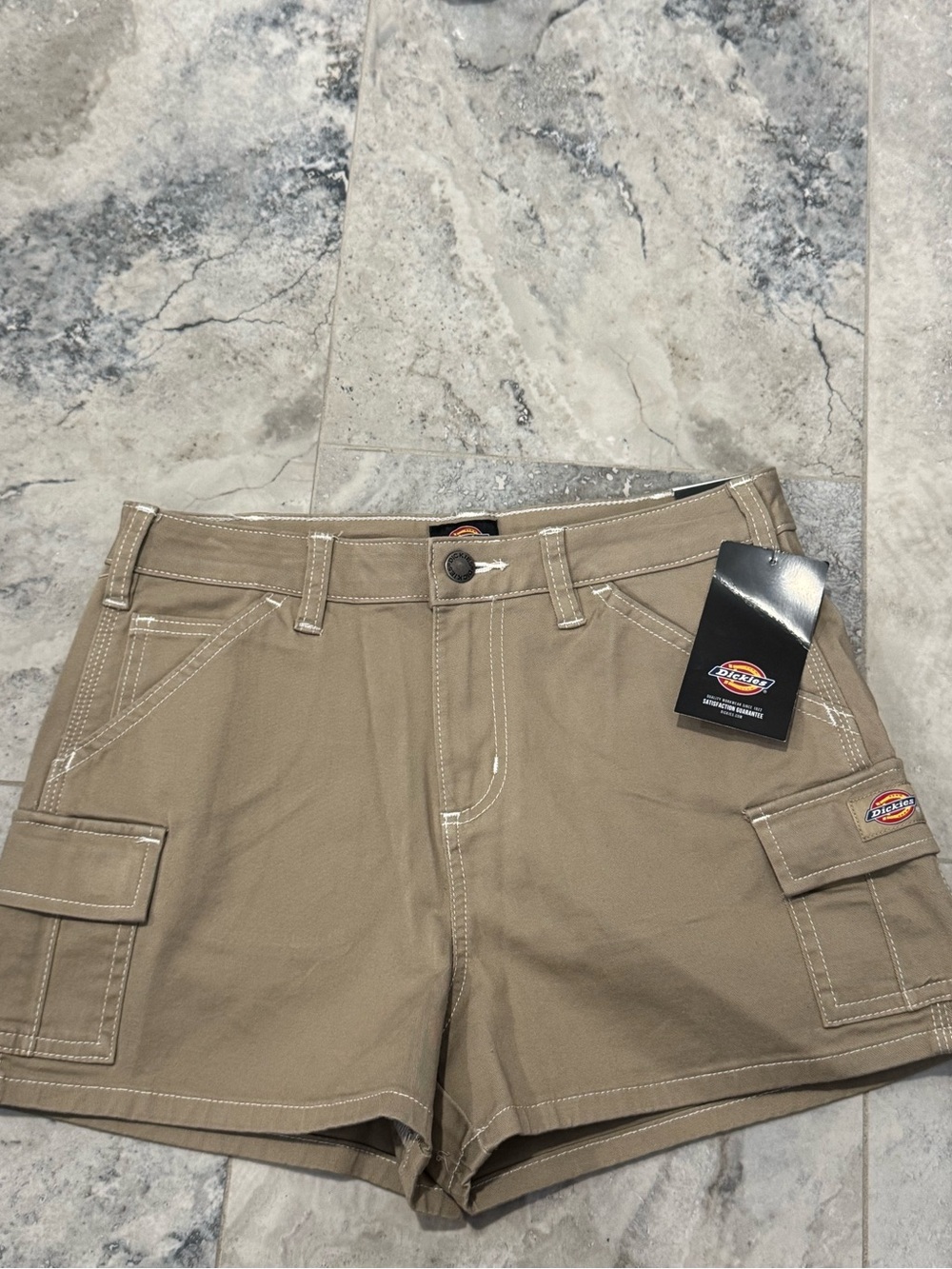 Dickies Women's Khaki Cargo Shorts with Utility Pockets